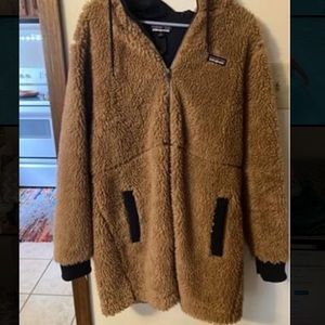 Patagonia thigh length double zip winter coat